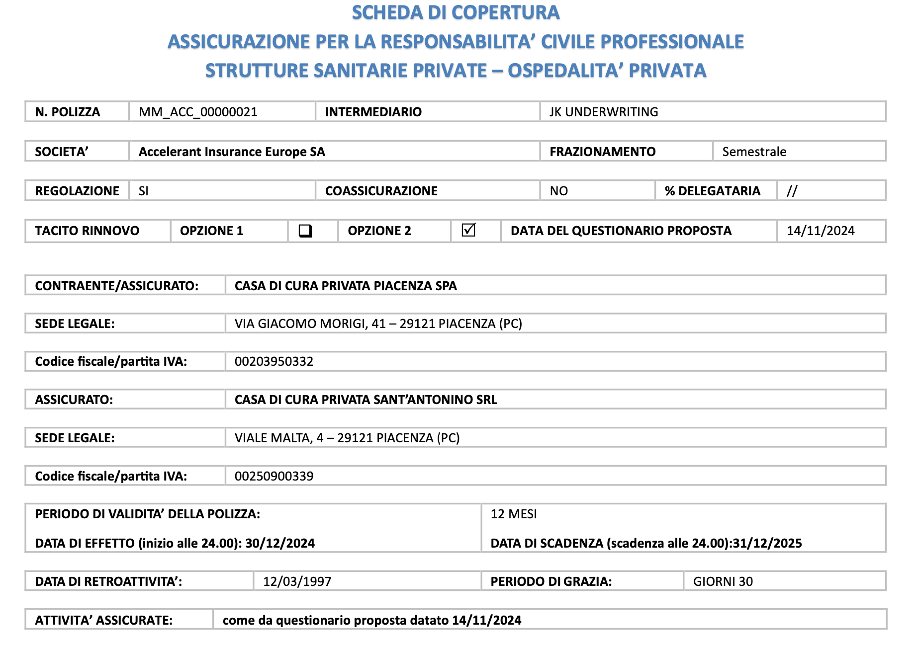 Relazioni Eventi Avversi 2024